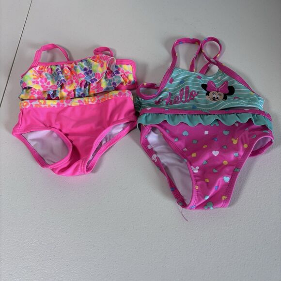 Healthtex and Disney 2 Piece Swimsuit Size 6 -9 Months Bathing Suit Bikini - Picture 1 of 9